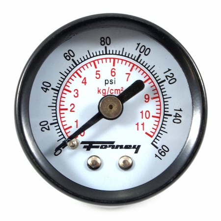 Forney Pressure Gauge, 1-1/2 in with 1/8 in NPT 75565